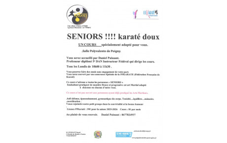 Reprise des cours de Karaté doux