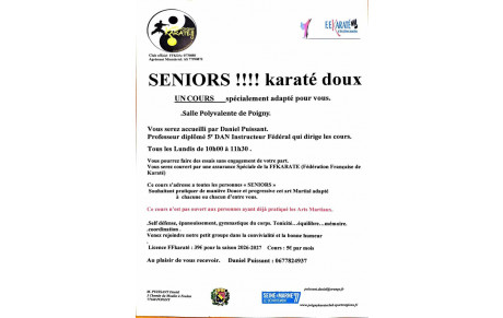 Reprise karaté doux 2026-2027
