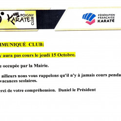 Pas de cours le 15 octobre